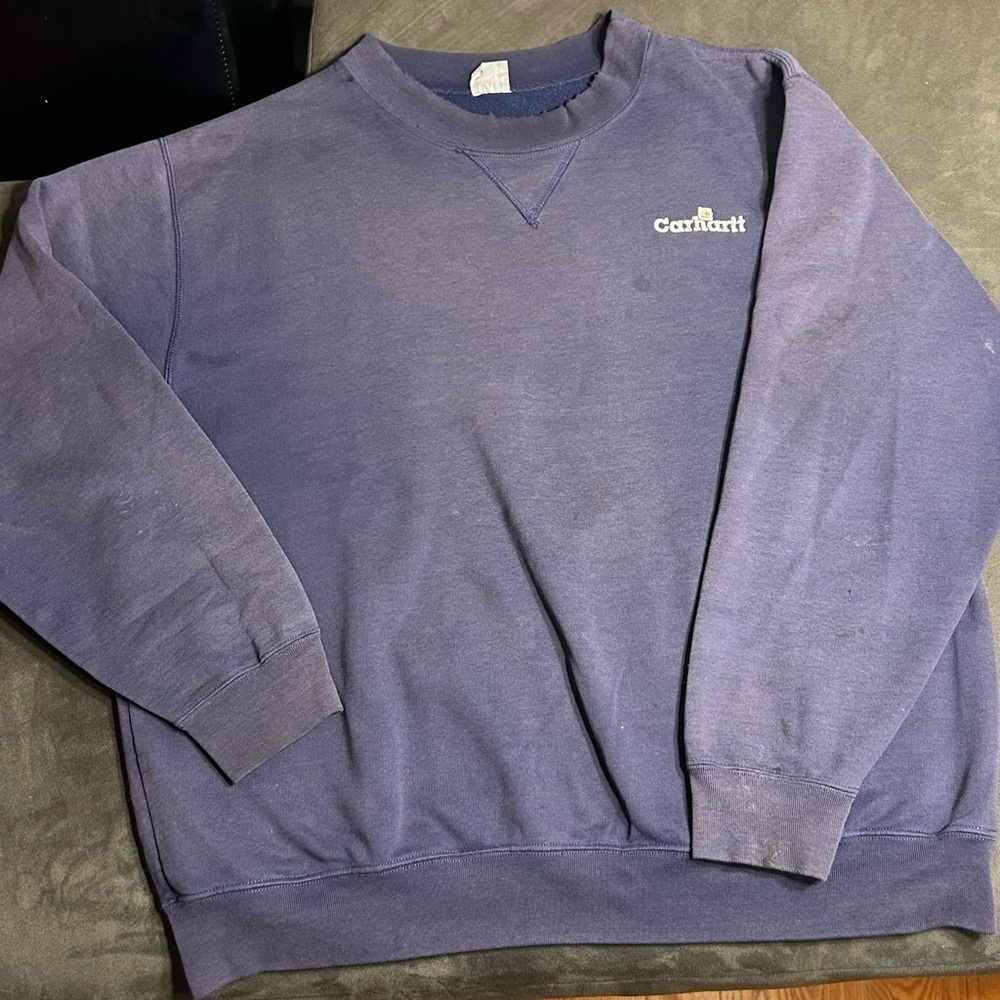 Carhartt Men's Dark Navy Crewneck Sweatshirt size L